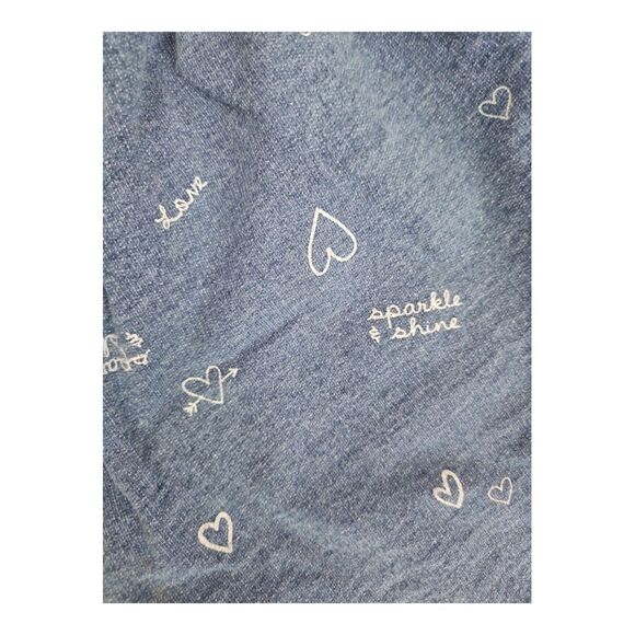 Carters - Denim Look Knit Dress with Heart Cut Out Size 5T - Picture 2 of 6